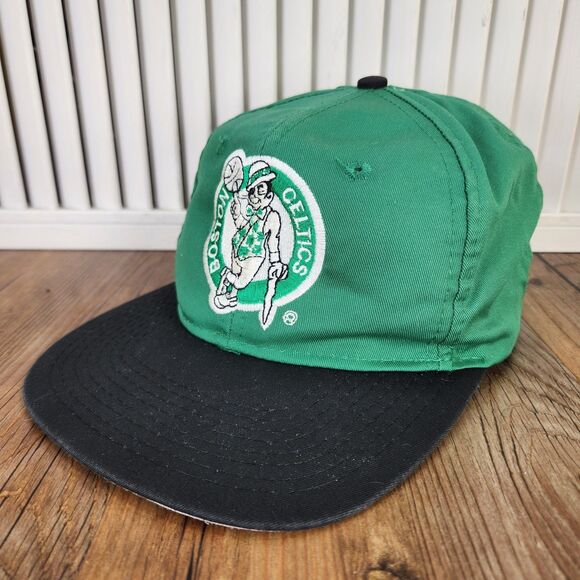 AJD Other - VTG Boston Celtics AJD Snapback Hat Cap Green Black NBA Logo 90s Retro Sports